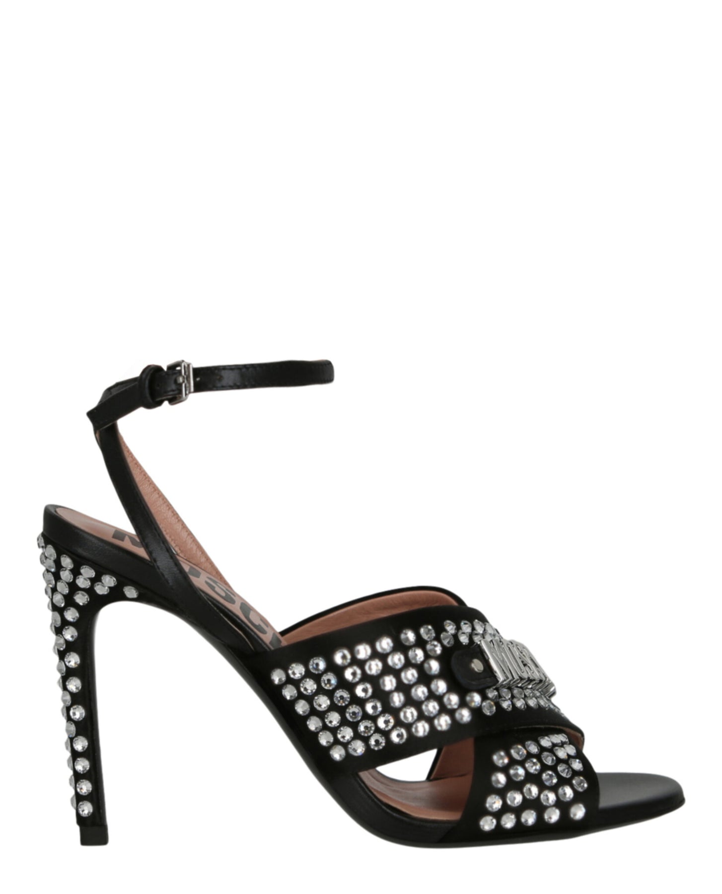 Schwarze Leder Pumps von Satin Kristall