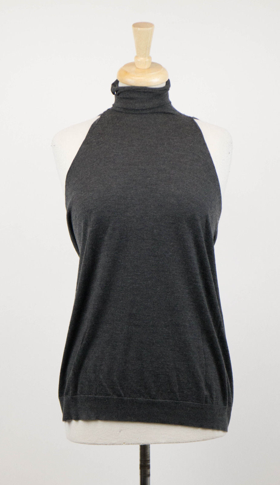 Graue Kaschmir Blend Rollkragenpullover Weste