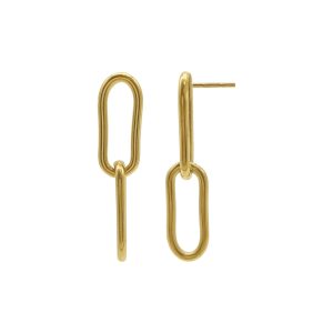Tarnen Resistant 14k Gold überzogene Papier Clip Kette Drop Ohrringe