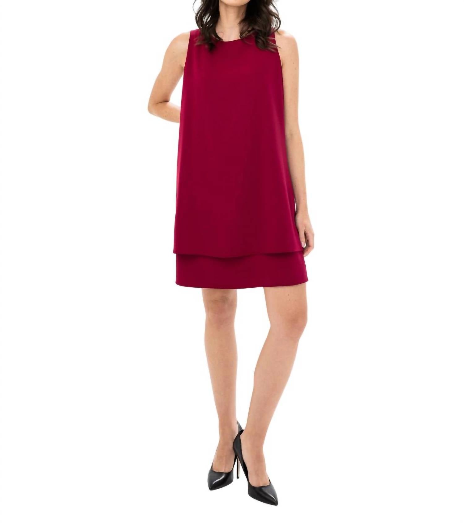 Gewebtes Kleid in Beets