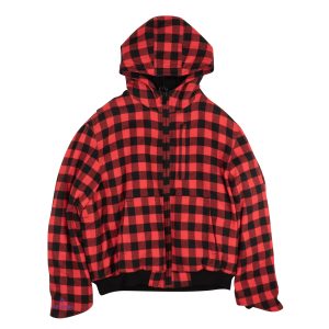 Rot karierte Fleece-Grafikjacke