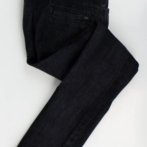 Schwarze Biker-Jeans aus Baumwolldenim