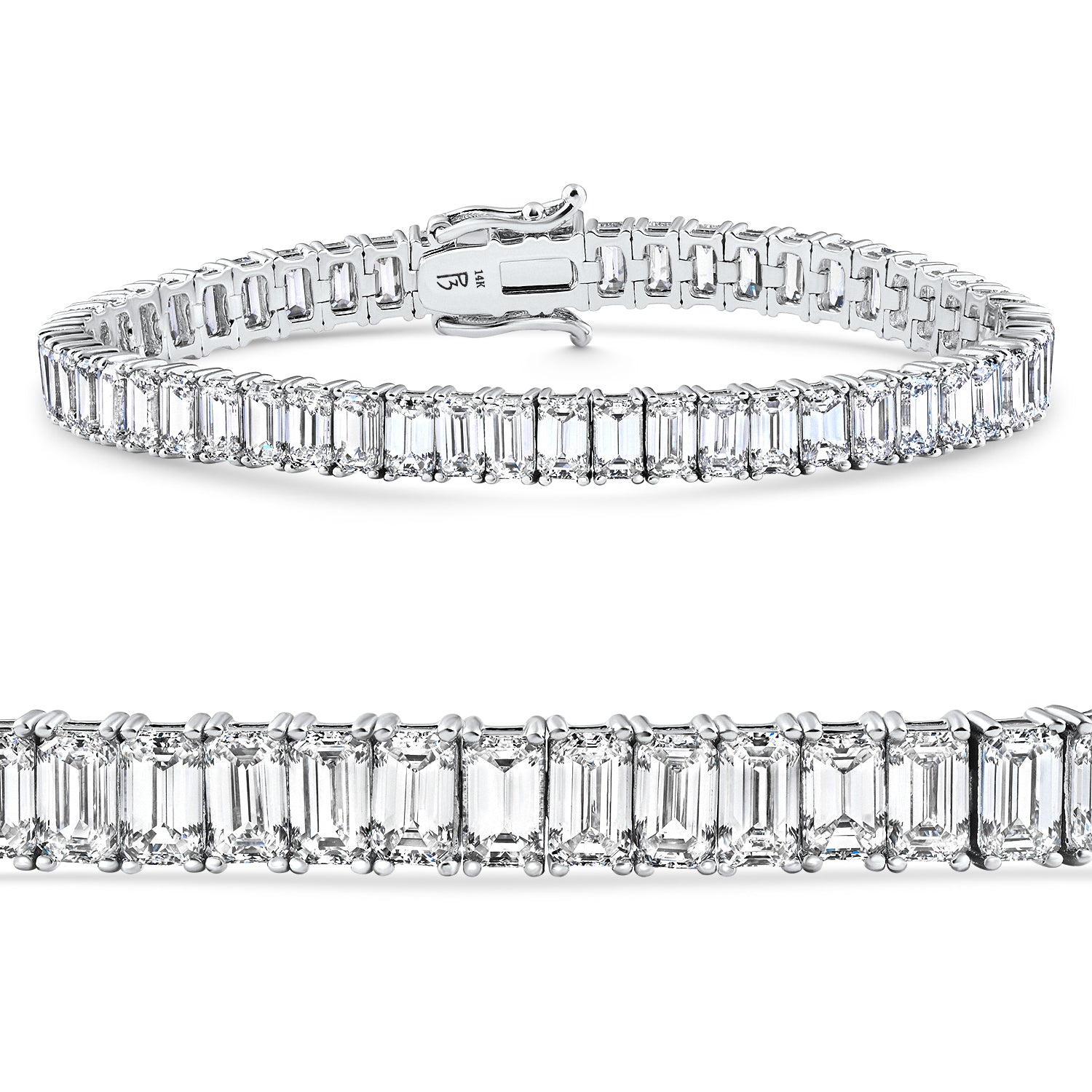 22.50Ct Emerald Diamant Tennis Armband 14k Weißgold 7