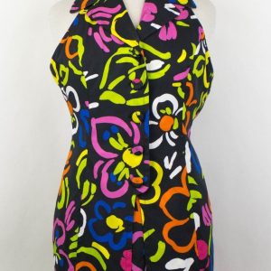 MOSCHINO COUTURE X JEREMY SCOTT Damen-Neckholder-Kleid mit Blumendruck