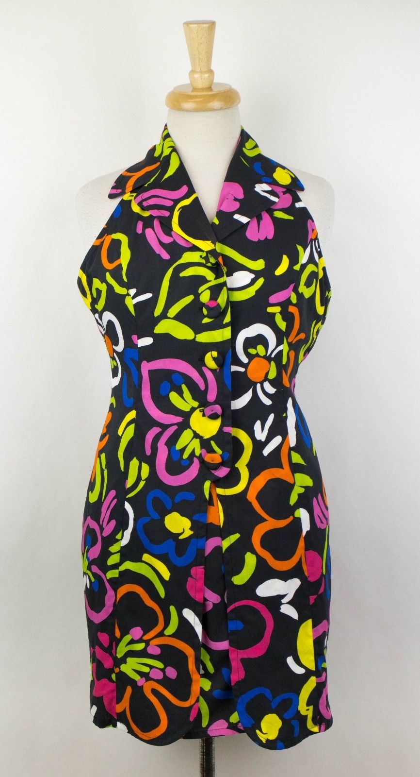 MOSCHINO COUTURE X JEREMY SCOTT Damen Blumendruck Neckholder Kleid