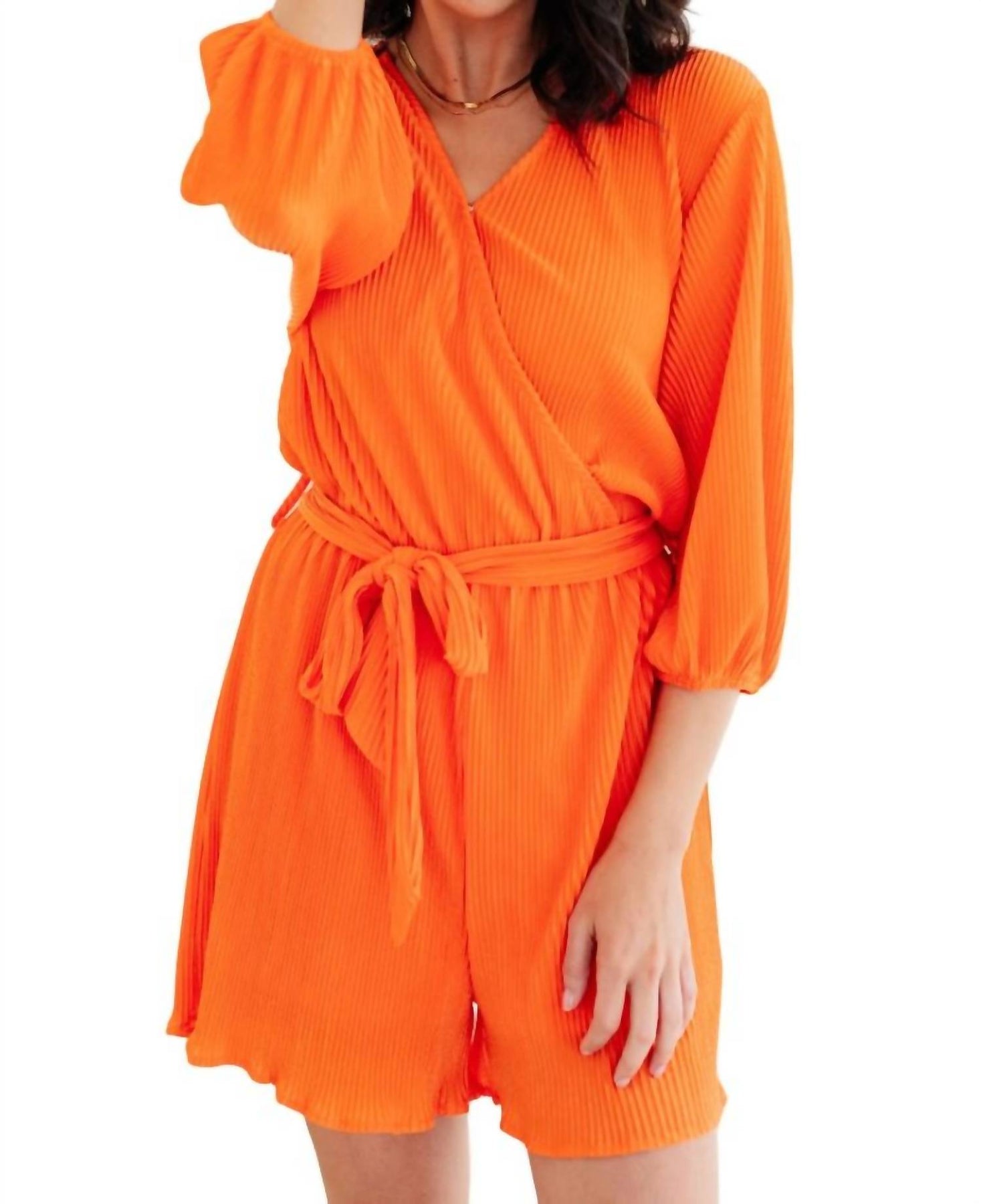 Roll mit mir Strampler in Tangerine