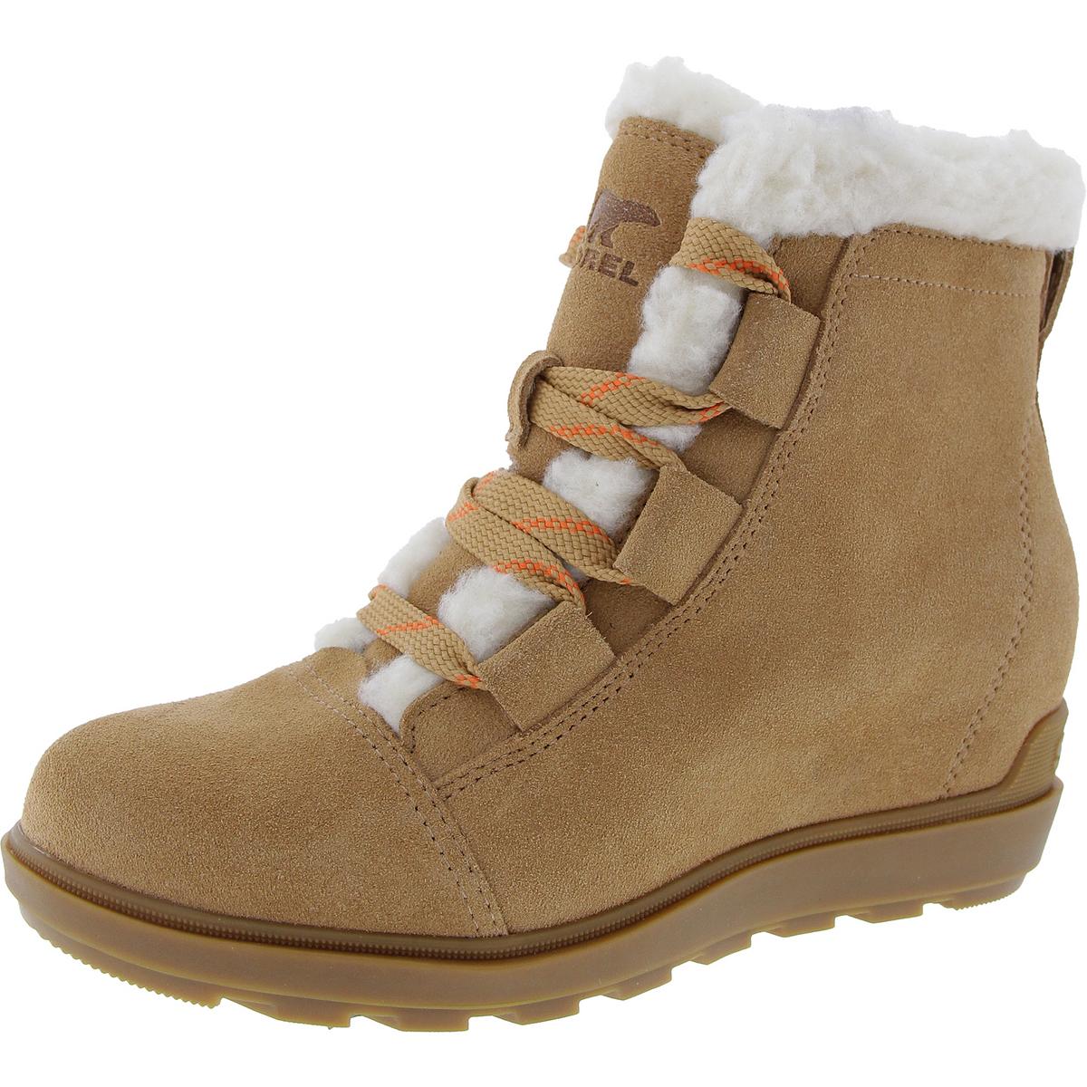 Kunstfell gefütterte Leder Stiefeletten