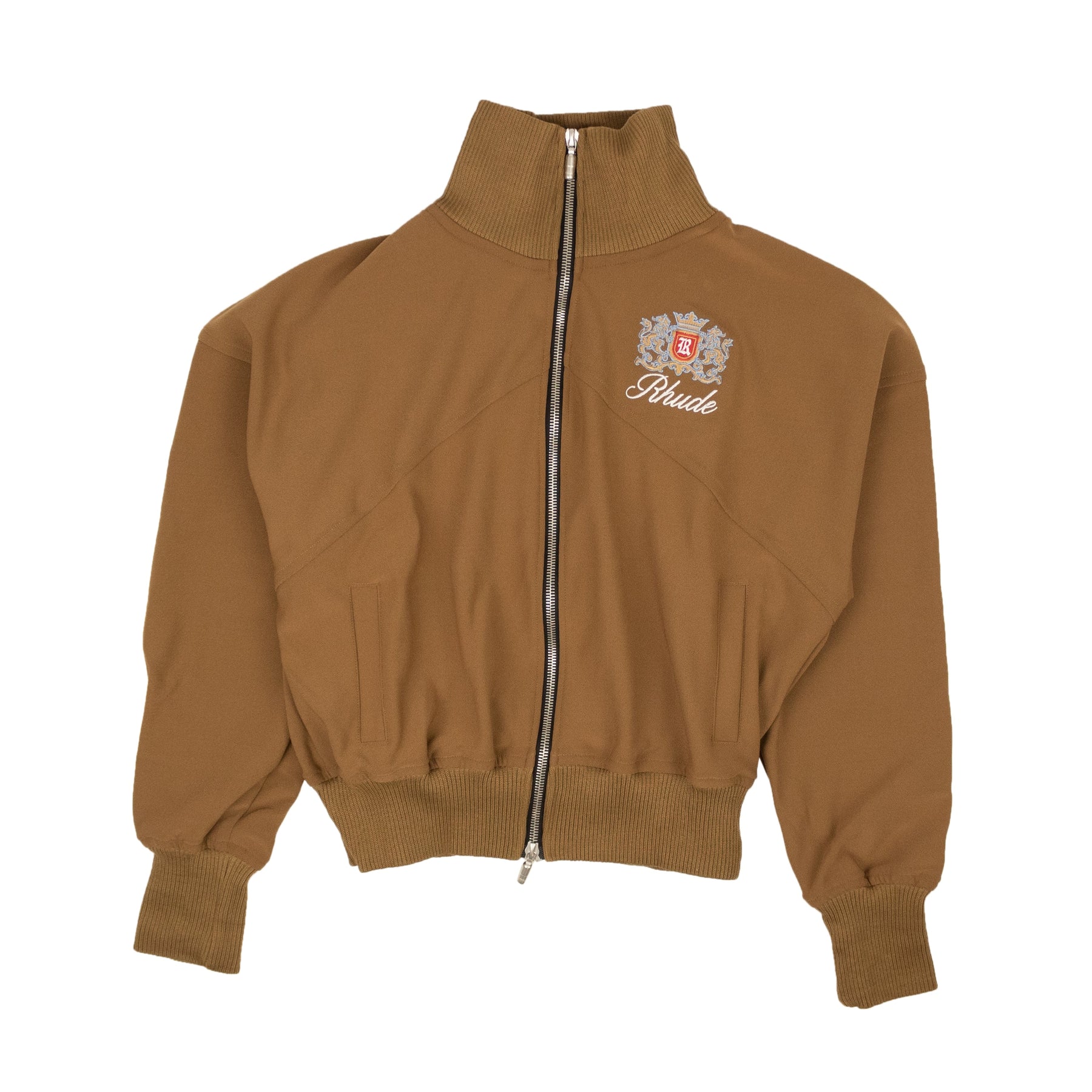 Braune Brentwood Track Jacke aus Baumwolle