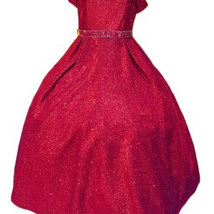 Mitternachtsblaues, schulterfreies Metallic-Blumenmädchenkleid für Mädchen, Größe 2