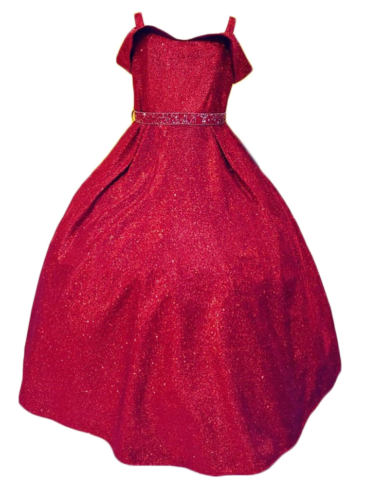 Mädchen Midnight Blau Metallic Off Schulter Blumenmädchen Kleid Größe 2