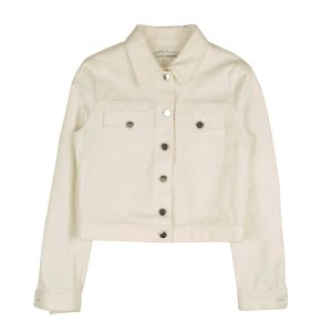 Weiße Caban Denim Jacke