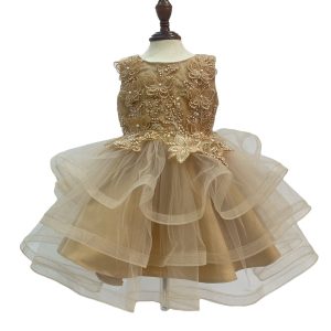 Blumenmädchenkleid für Mädchen mit Schmetterlings-Pailletten-Tüll und Lagenrock, Größen 3–24 Monate
