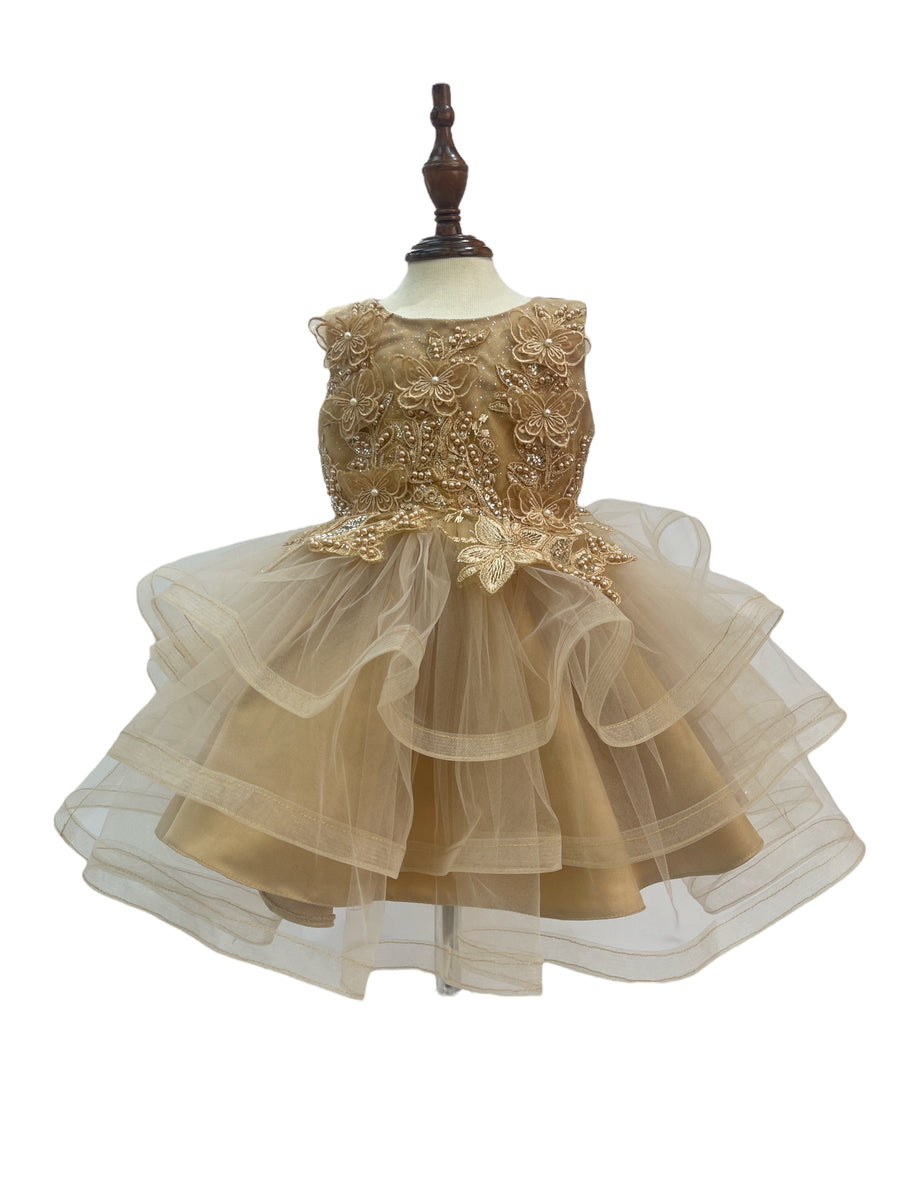 Baby Mädchen Schmetterling Pailletten Tüll geschichteten Rock Blumenmädchen Kleid, Größen 3-24M