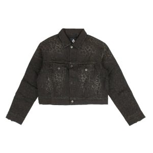 Schwarze Caban-Jeansjacke