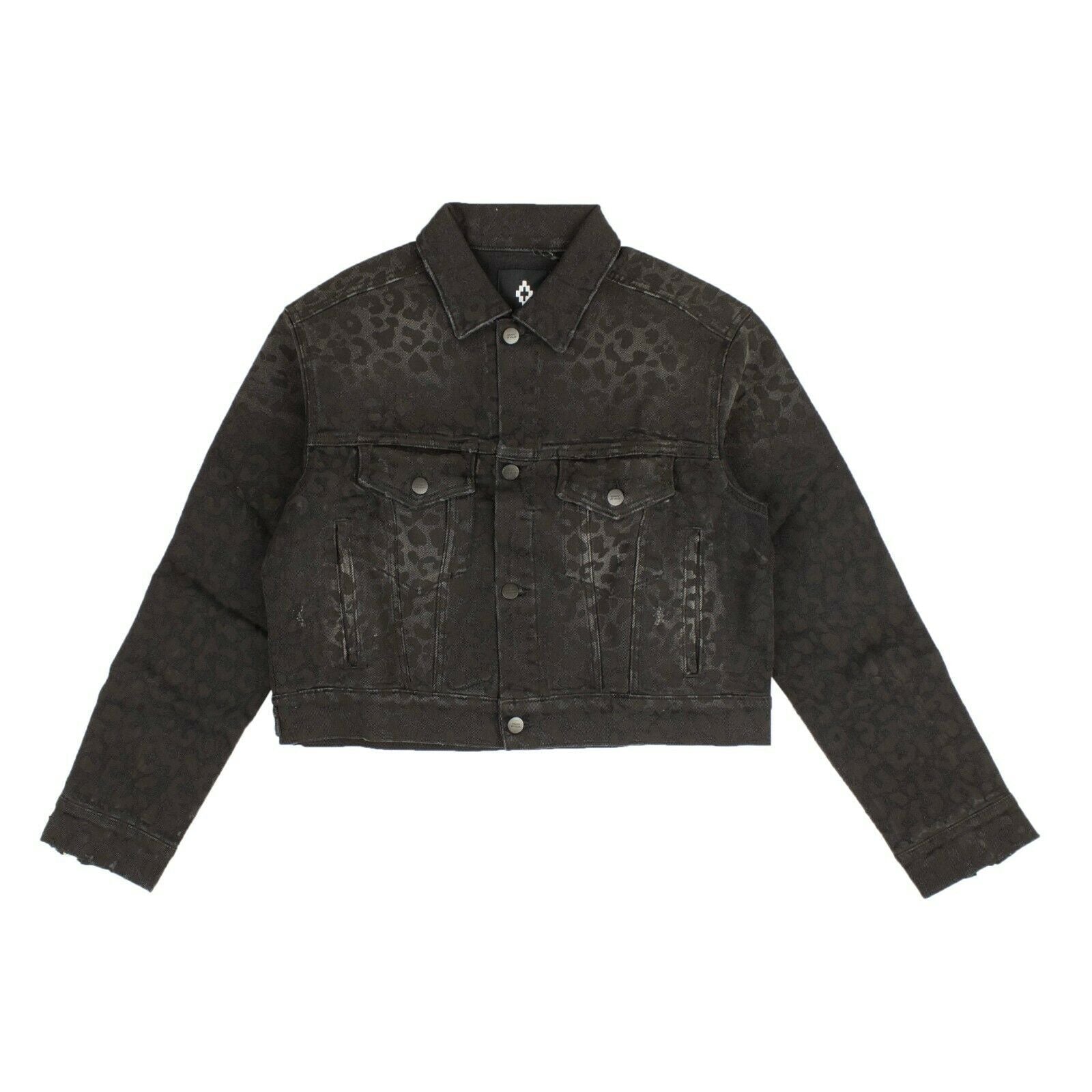 Schwarze Denim Caban Jacke