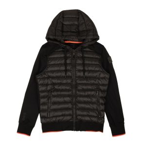 Schwarze Soapstone-Daunenjacke für Herren mit Reißverschluss