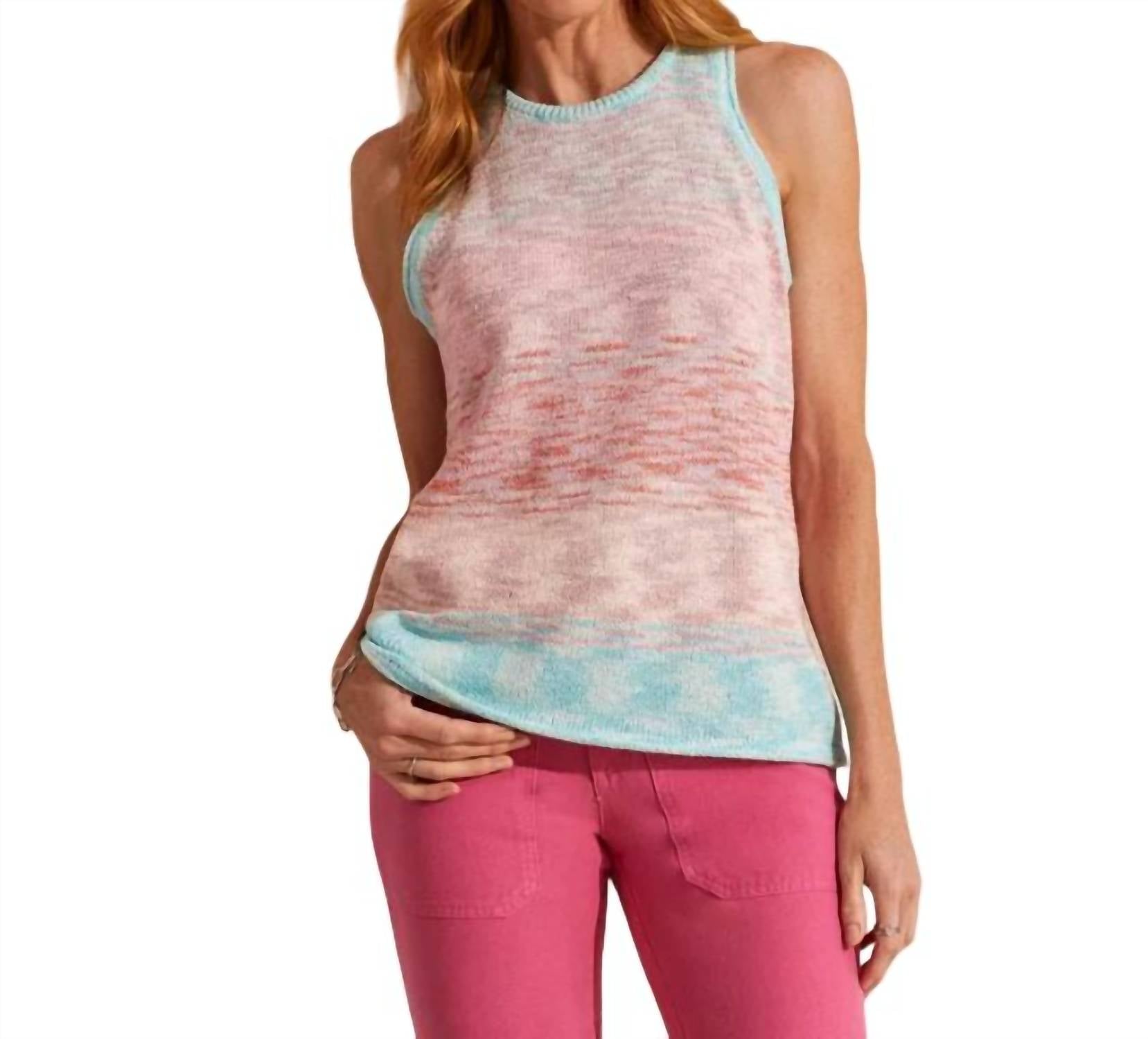 Ärmellos Scoop Pullover Top in Pastell