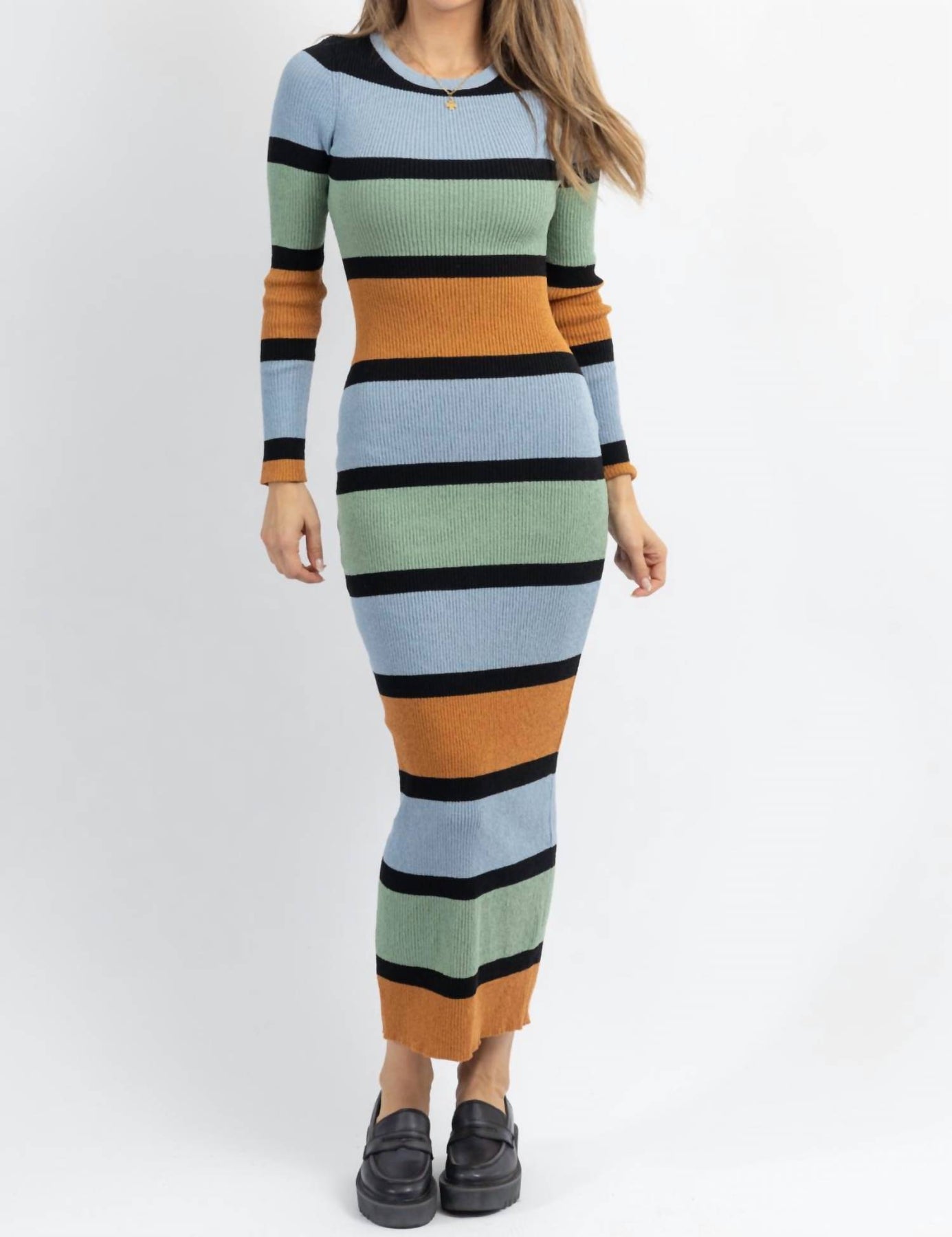 Roswell geripptes Kleid in mehrfarbig gestreift