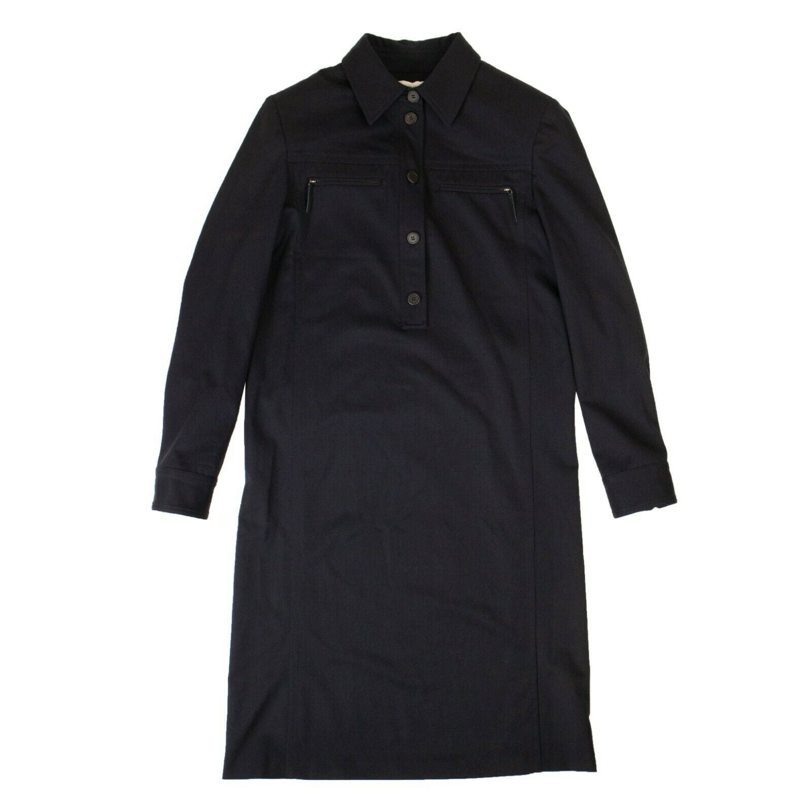 Dunkelblaues Kleid aus Wolle
