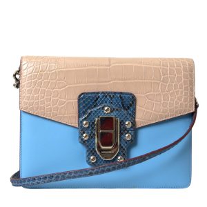 Dolce & Gabbana blaue LUCIA Umhängetasche aus exotischem Leder (Gebraucht) 7732458651708