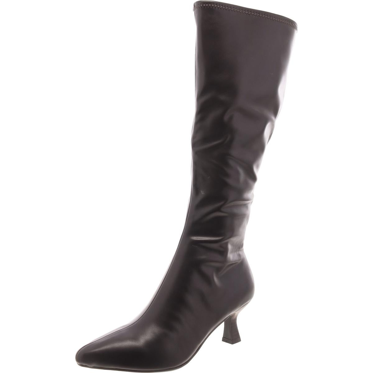 NyreeWC Kunstleder Memory Foam Kniehohe Stiefel