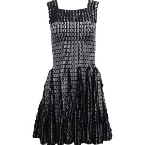 Alaia ärmellos Flared Minikleid aus schwarzer Polyester-Viskose