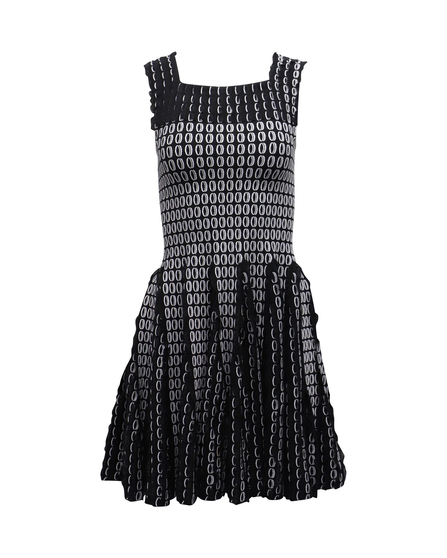 Alaia ärmellos Flared Minikleid aus schwarzer Polyester-Viskose