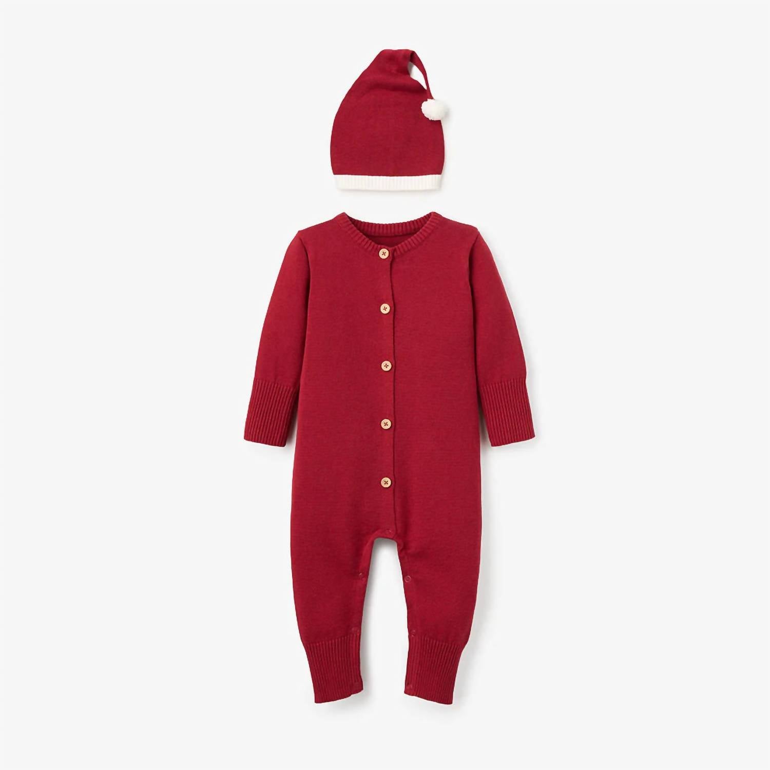 Kinder Santa Baby Jumpsuit in Rot