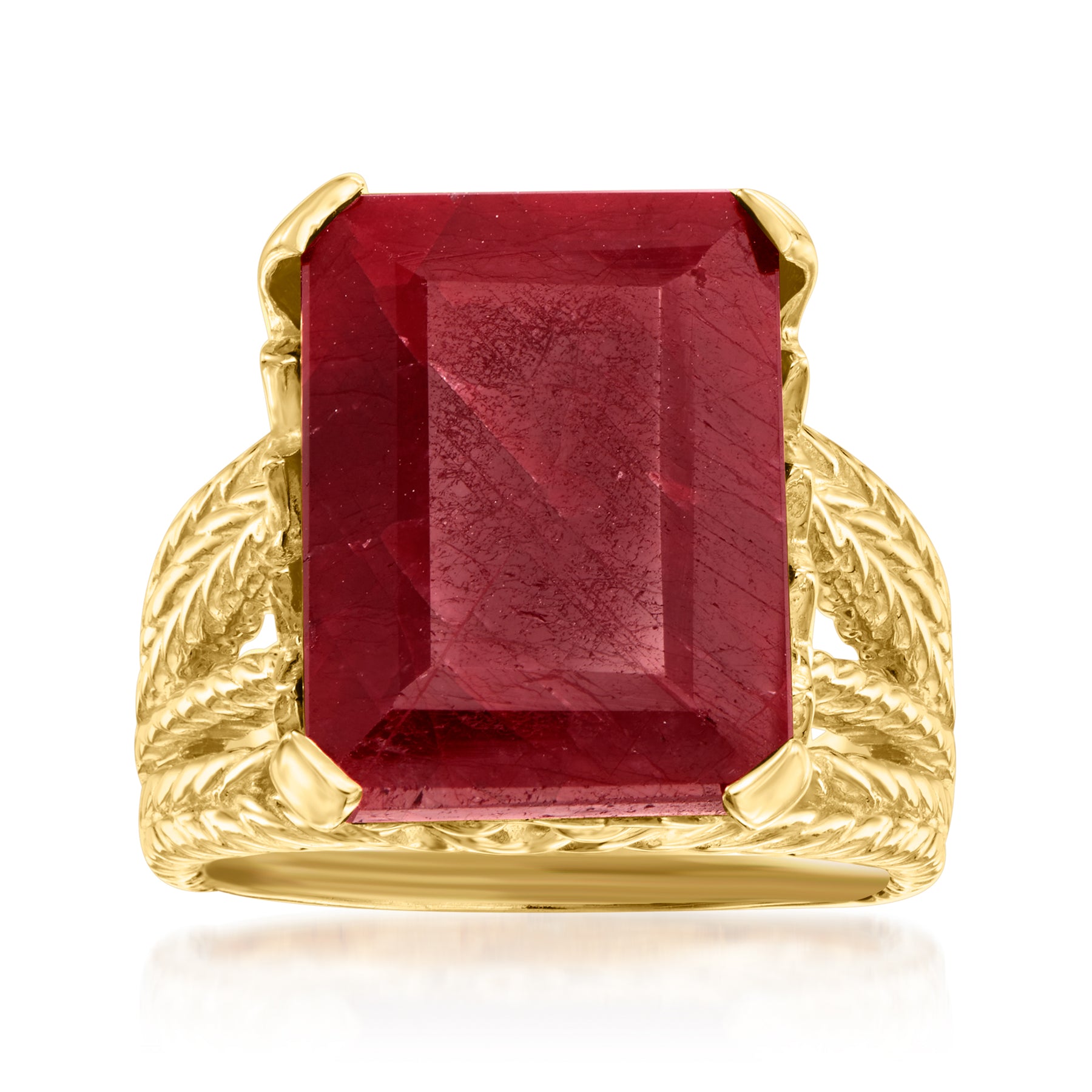 Ross-Simons Rubin Mehrfarbig-Row Ring aus 18kt Gold über Sterling