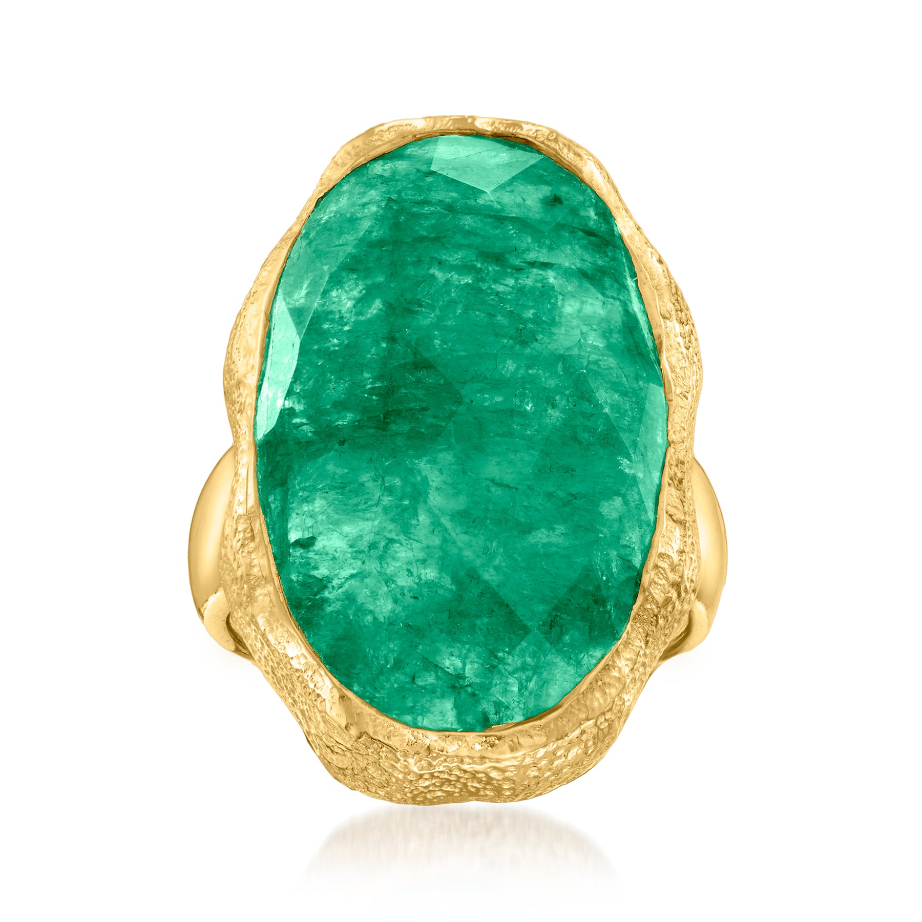Ross-Simons Emerald Ring aus 18kt Gold über Sterling
