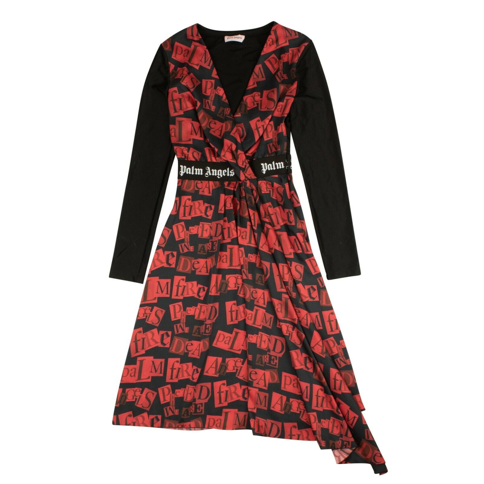 Rotes Midikleid mit Ransom Muster