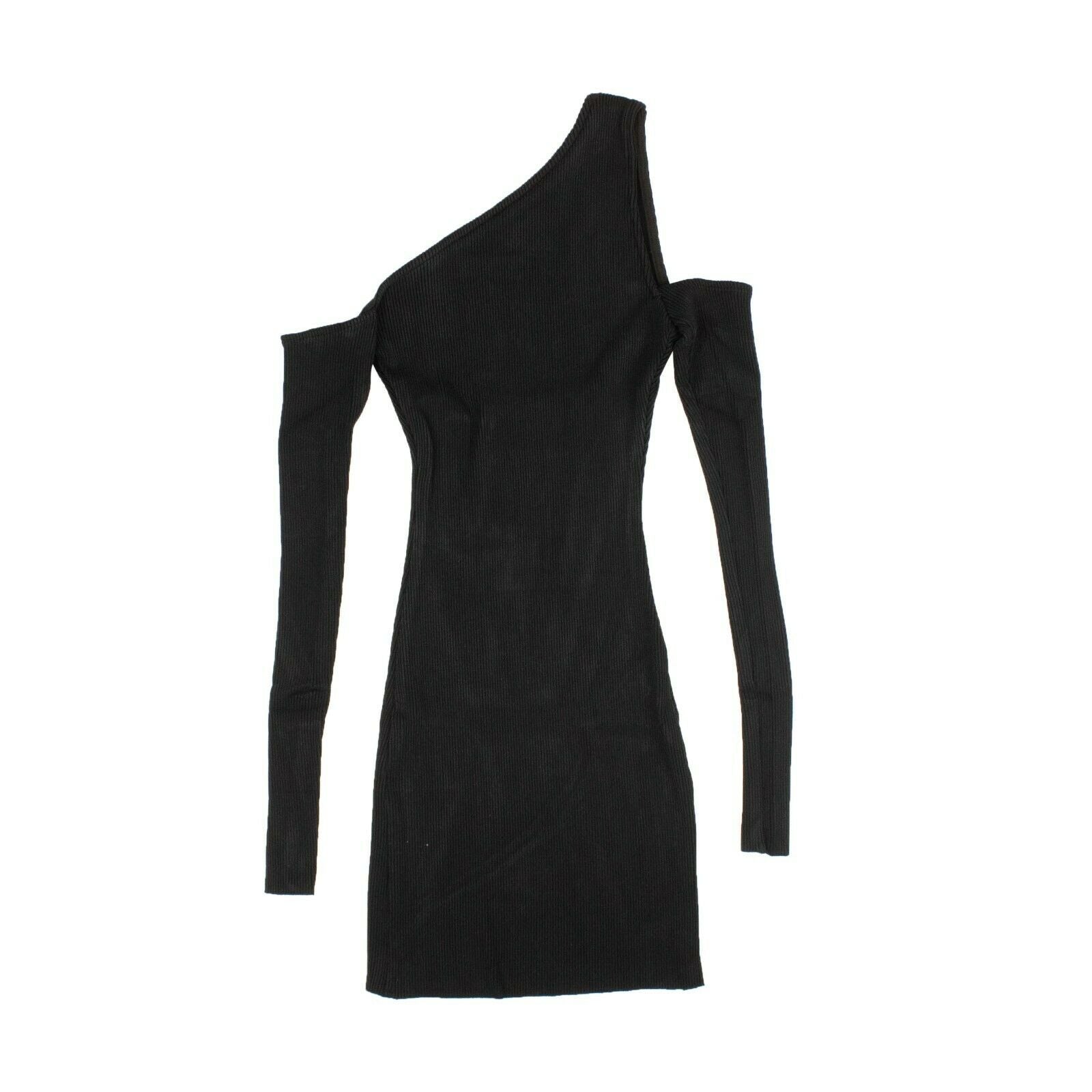 Schwarzes Strick schulterfrei Kleid für Damen