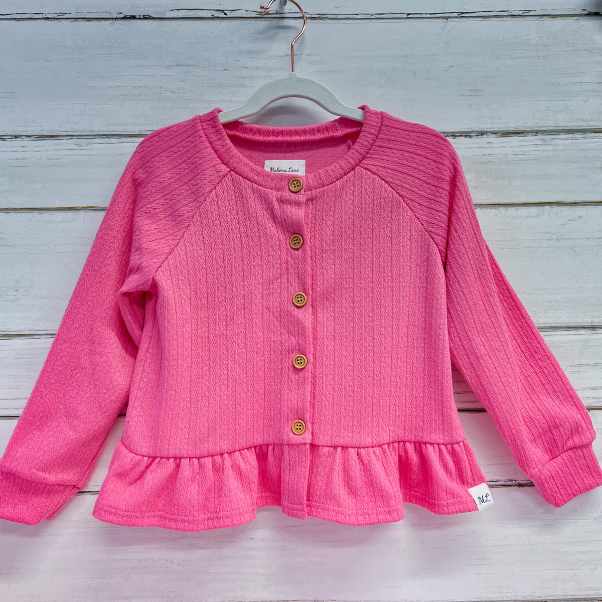 Spring Rüsche Strickjacke (weiß, rosa, lavendel)