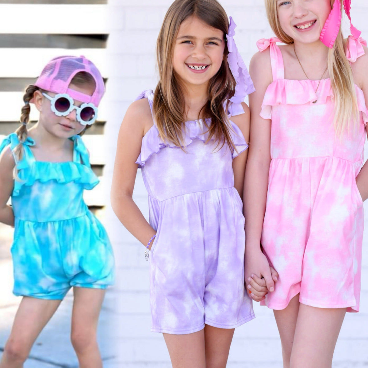 Batikmuster Strampler (rosa, blau, lavendel)