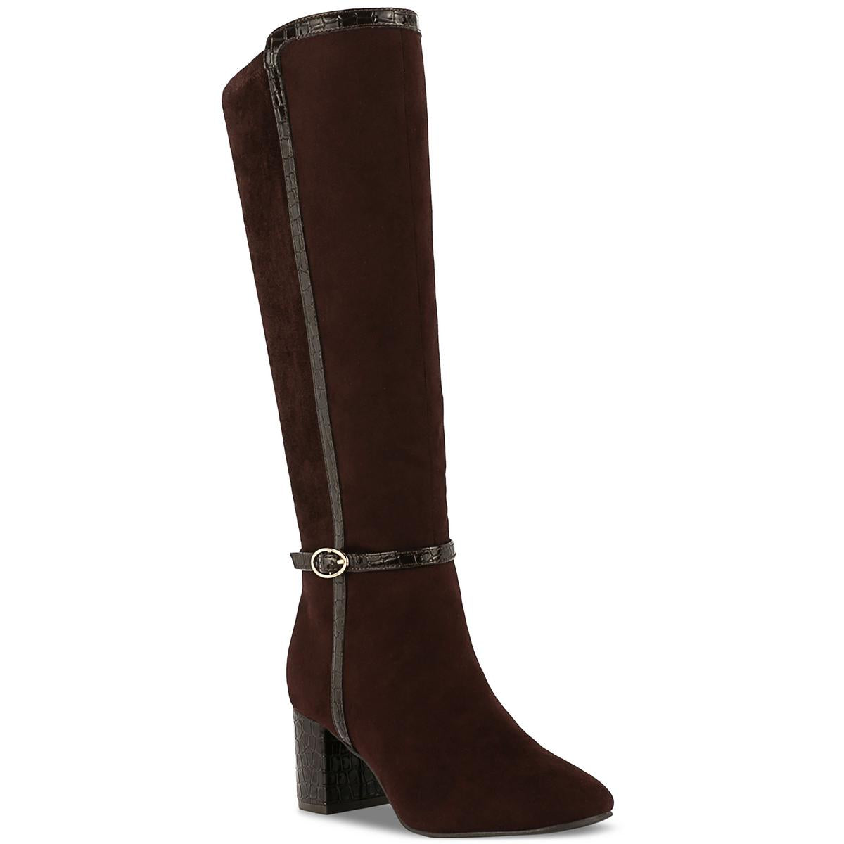 ISALEE Wildlederimitat Mandel Toe Stiefeletten