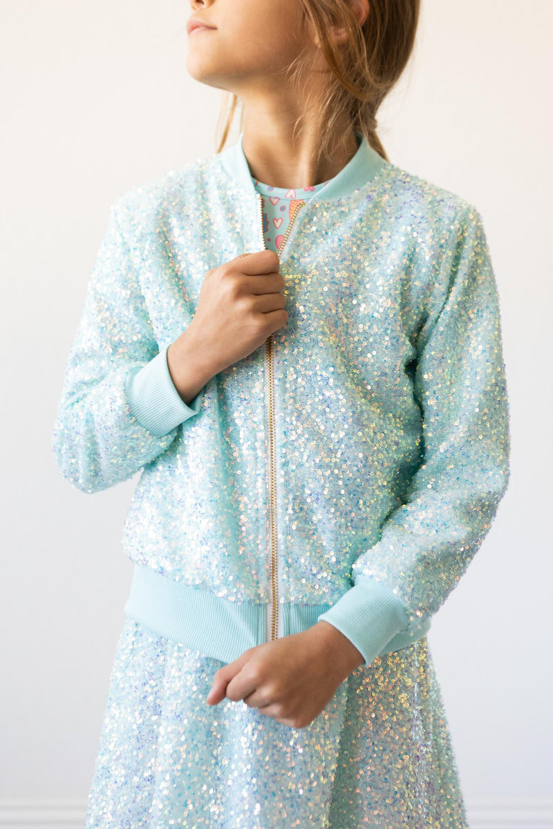 Aqua Paillettenjacke