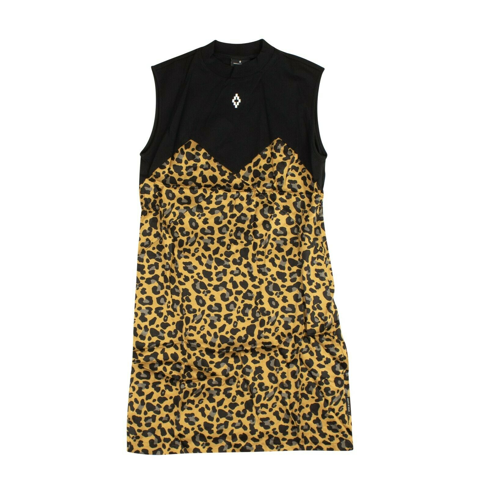 Schwarzes/Leopardenmuster ärmelloses Kleid