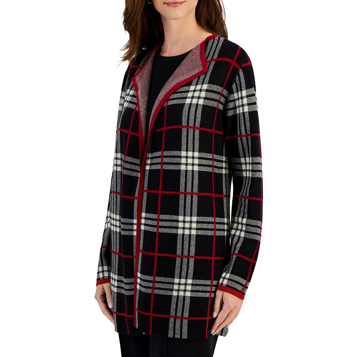 Pullover aus Stretch-Strickjacke aus Glen kariert Baumwolle