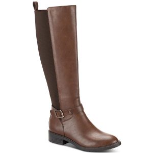 Valenciaa Reißverschluss Kunstleder Kniehohe Stiefel