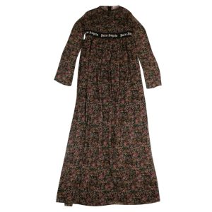 Langes Kleid mit Blumenlogo