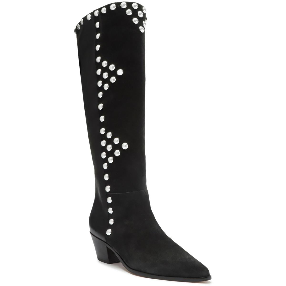 Bota Studded Wildleder Kniehohe Stiefel