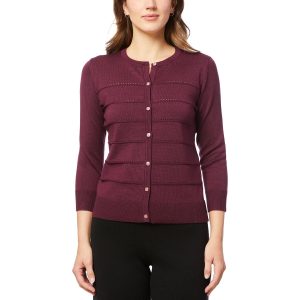 Gestreifter Strickjacke-Strickpullover