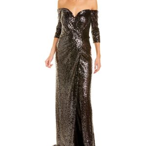 Schulterfreies Paillettenkleid von Rene Ruiz