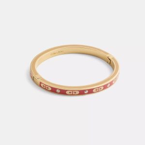 Coach Outlet Kissing Signature Emaille Armreif mit Scharnier