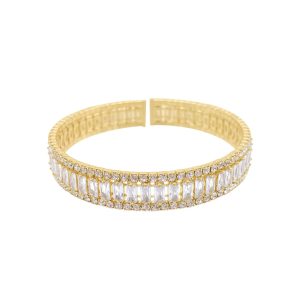 14k vergoldet Kristall Stretch Manschette Armband