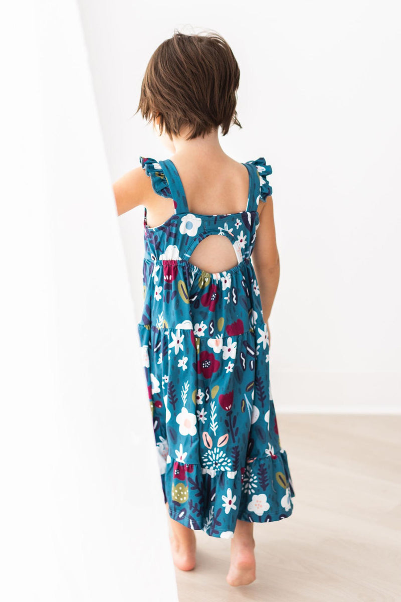 Beeren im Bloom Rüschen Maxikleid
