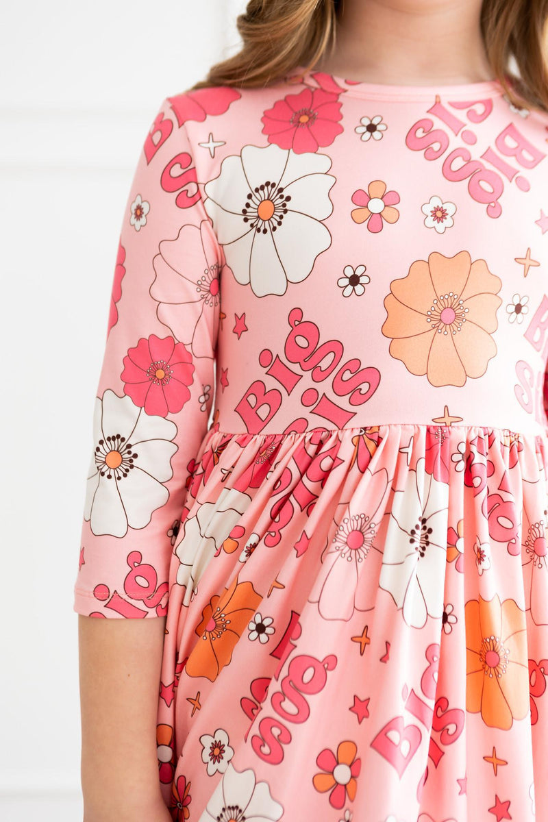 Große Sis mit Blumenmuster Twirl Kleid