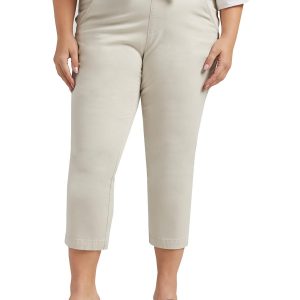 Plus Damen-Capri-Jeans aus Baumwolle mit mittelhohem Bund
