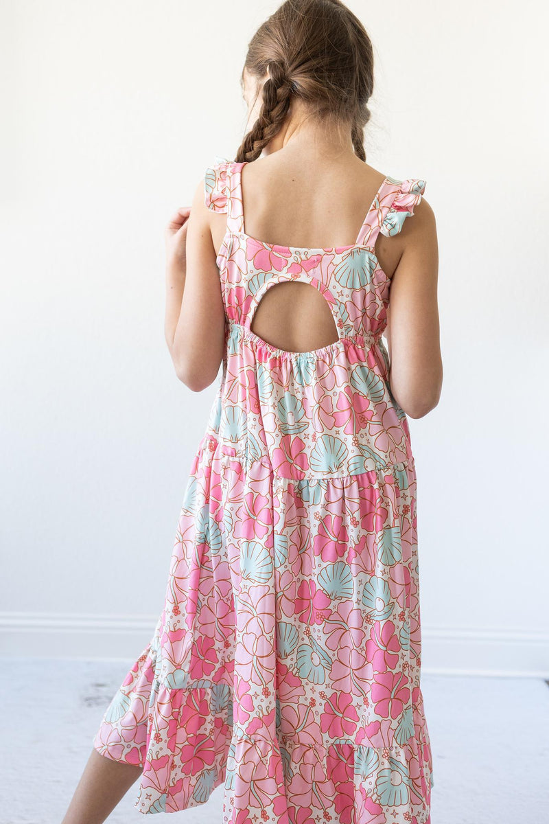 Strand Daze Rüschen Maxi Kleid