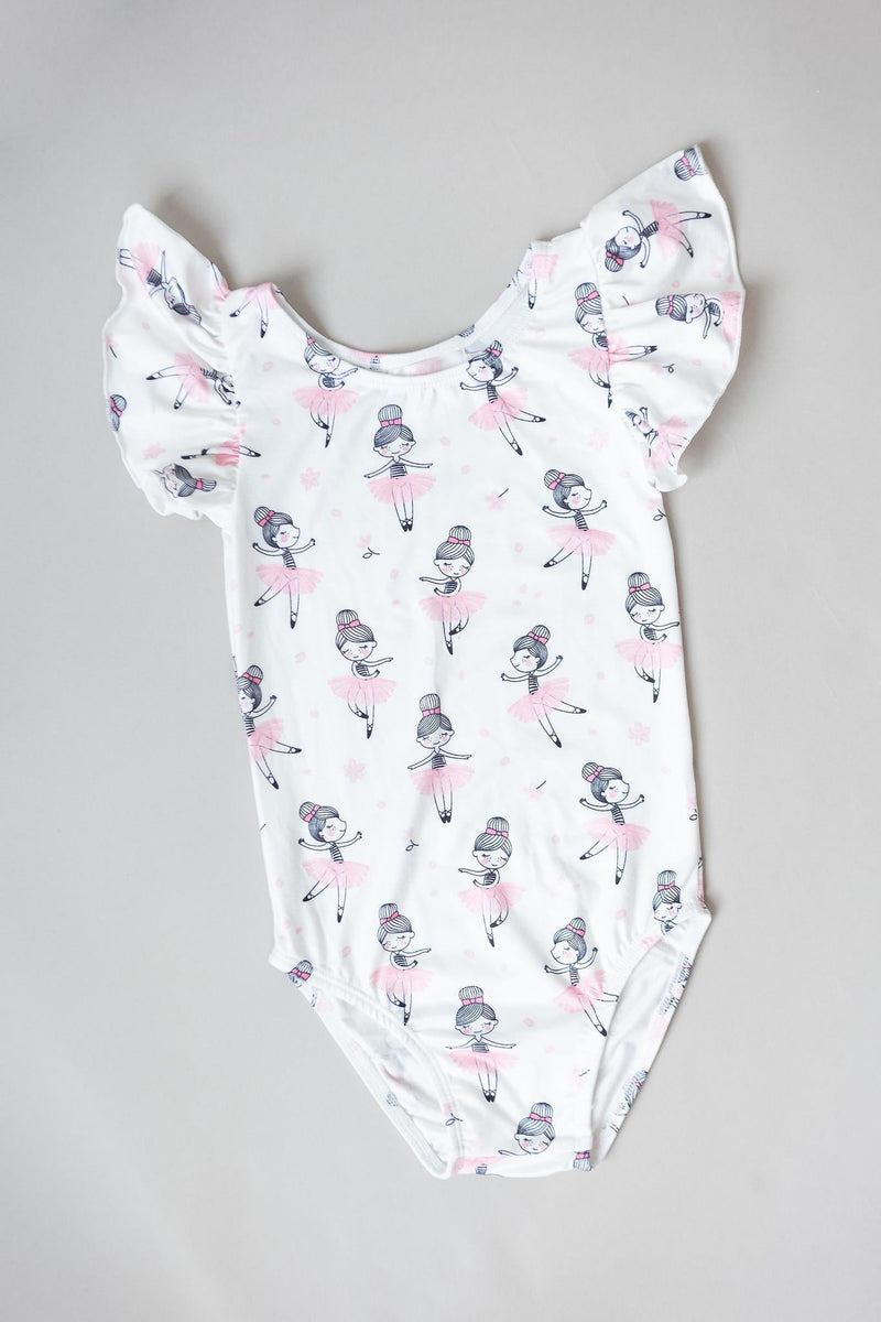 Ballerina S / S Flutter Ärmel Leotard